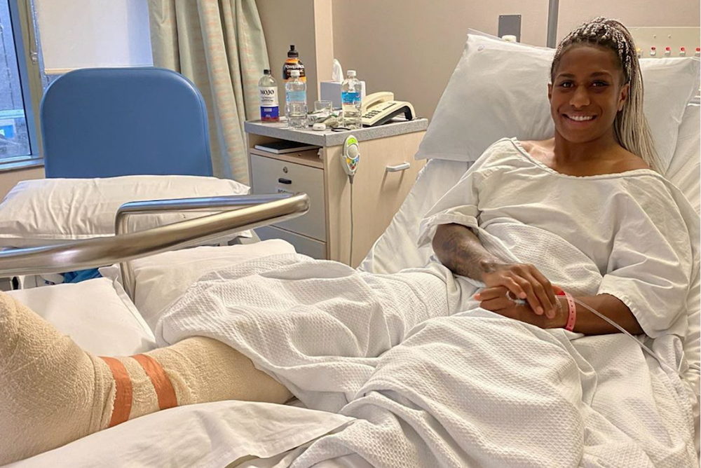 Ellia Green in hospital after surgery. Photo: Instagram