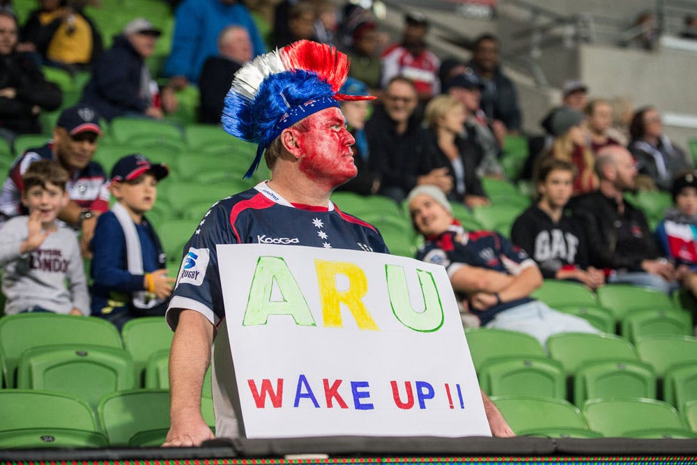 The Rebels fans turned out for their team on Saturday night. Photo: RUGBY.com.au/Stuart Walmsley