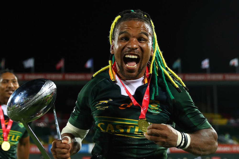 Rosco Specman celebrates the win for South Africa. Photo: Getty Images 