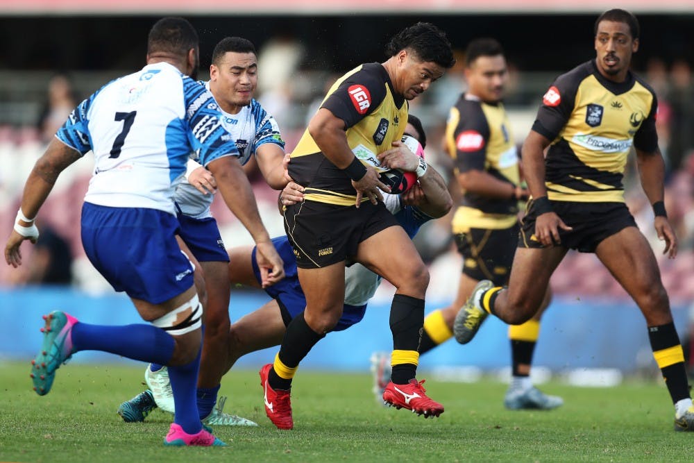 Rodney Iona of the Force Is tackled during the Rapid Rugby match between Kagifa Samoa and the Western Force. Photo: Getty Images