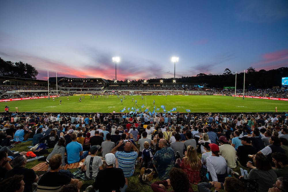 A view of Brookvale Oval from the back of the hill. Photo: Stuart Walmsley/RUGBY.com.au