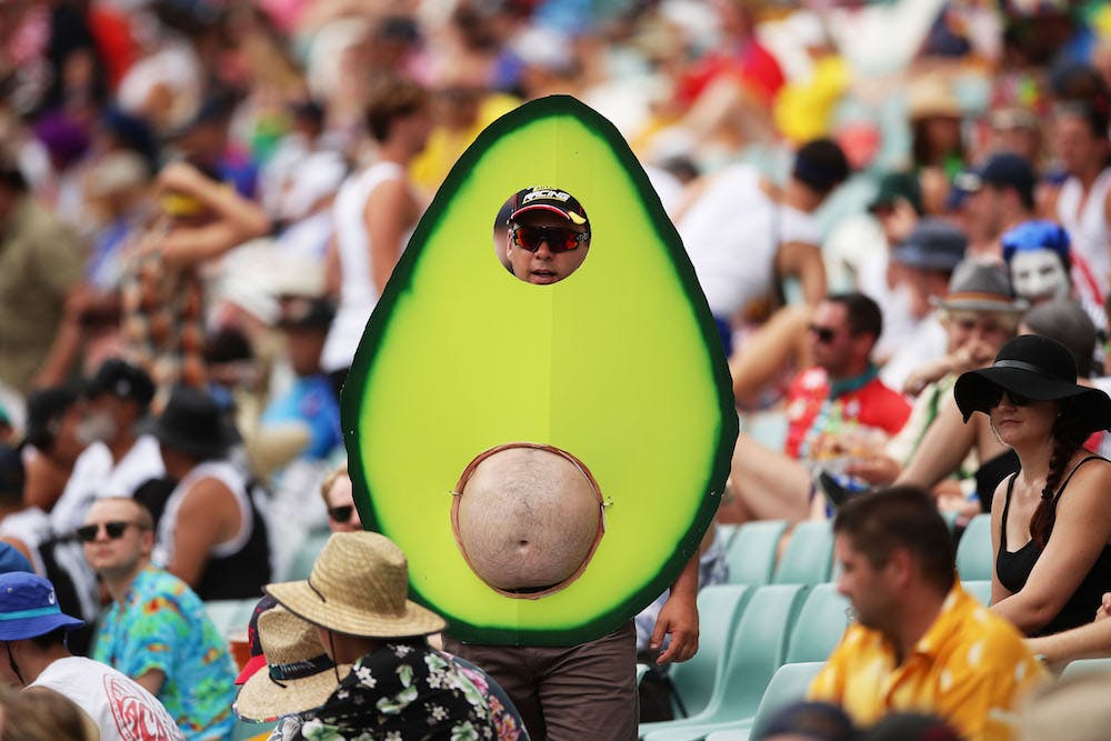 Avo man - aka Grant van der Berg - was the biggest hit at the Sydney Sevens. Photo: Getty Images