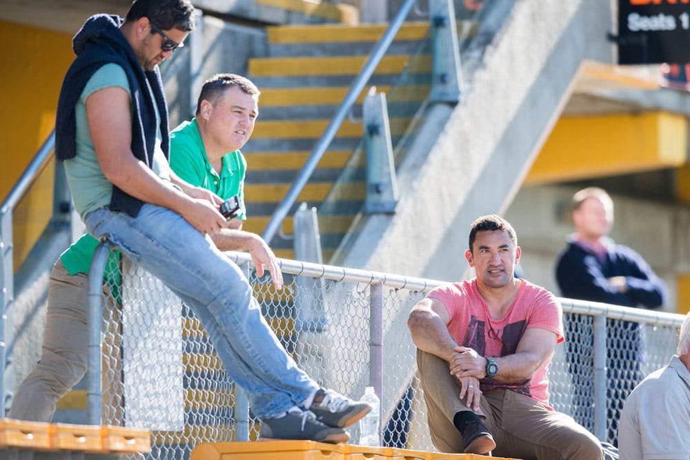 The Super Rugby coaches watched on at training on Tuesday. Photo: RUGBY.com.au/Stuart Walmsley