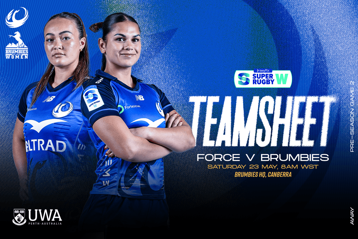 Force team confirmed for second Super W trial away to Brumbies